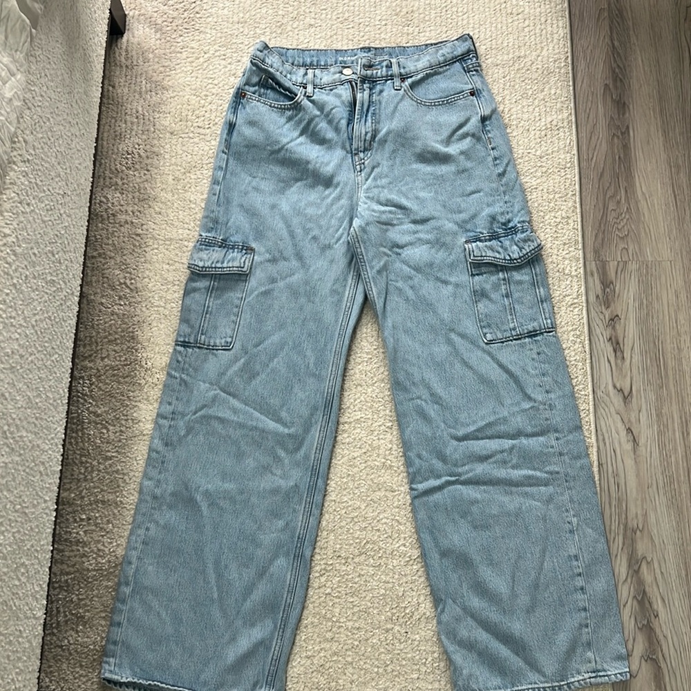High rise wide leg jeans